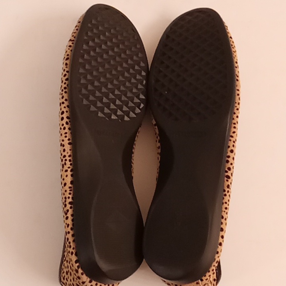 AEROSOLES Balletcore Leopard Cheetah Size 9 1/2 Black-Cream Flat shoes GY1D X - Picture 5 of 9